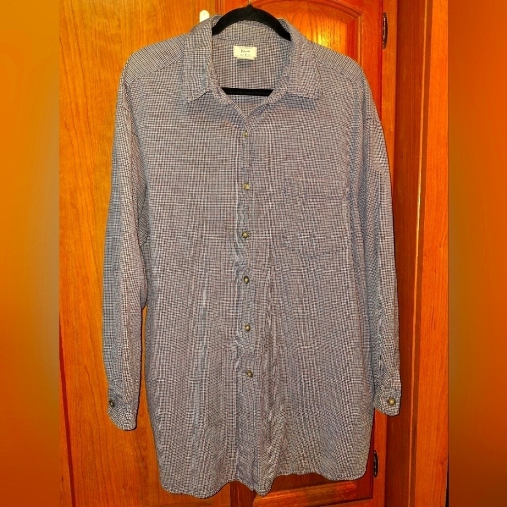 A Kikomo 3X men's long sleeve button-down checkered pattern shirt.